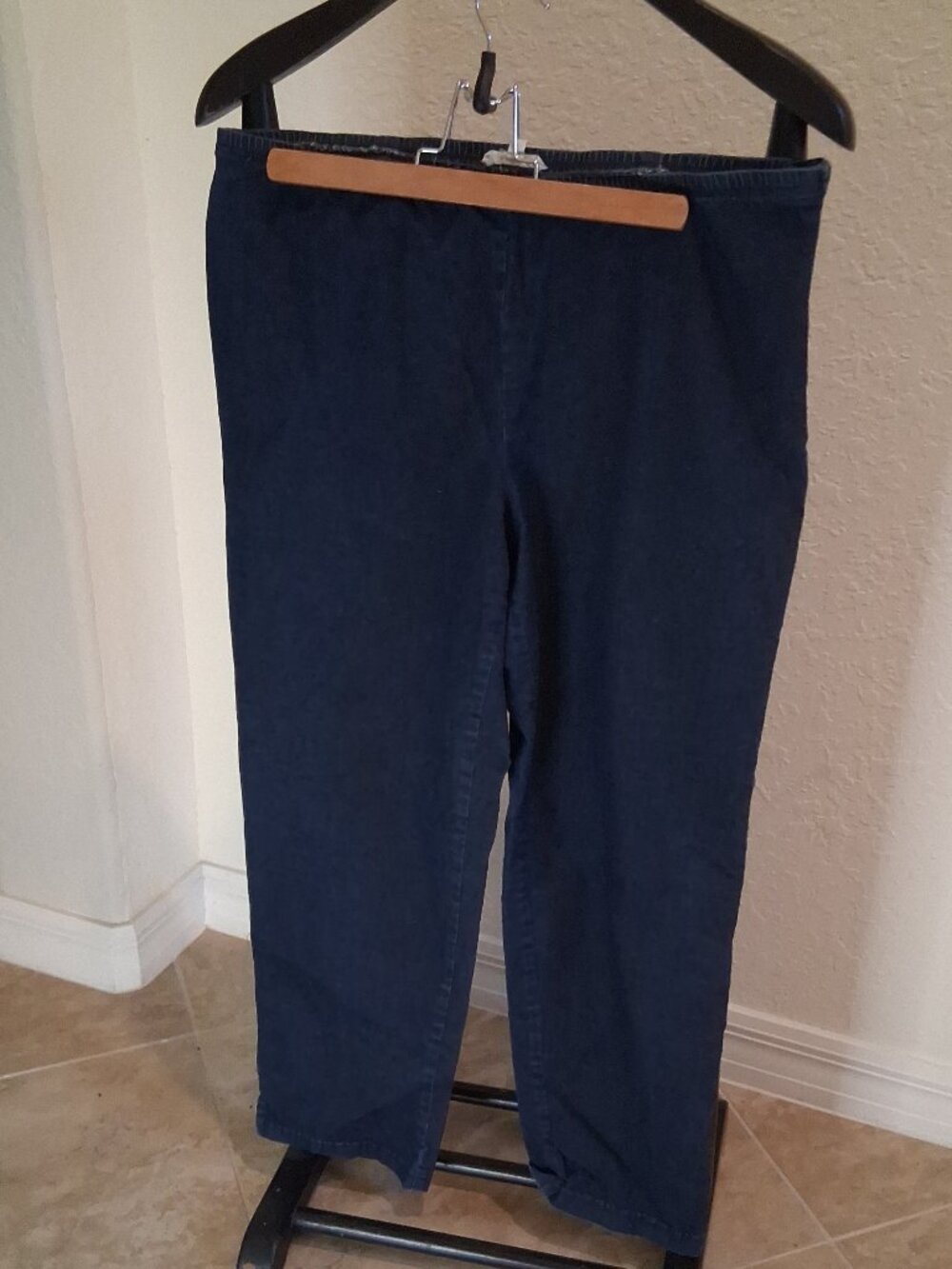 Eileen Fisher Pull‑On Denim Pants – Dark Wash – Women’s L - Picture 2 of 6